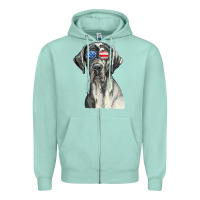 Seafoam great dane sunglasses american usa flag 4th of july fourth t shirt Zipper Hoodie - InspiraDesign