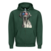Sports Green great dane sunglasses american usa flag 4th of july fourth t shirt Zipper Hoodie - InspiraDesign