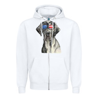 White great dane sunglasses american usa flag 4th of july fourth t shirt Zipper Hoodie - InspiraDesign