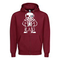Burgundy undertale sans Zipper Hoodie - InspiraDesign