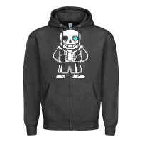 Charcoal Heather undertale sans Zipper Hoodie - InspiraDesign