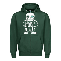 Sports Green undertale sans Zipper Hoodie - InspiraDesign