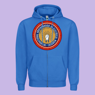 Ibew Electrician Zipper Hoodie Designed By Inspiradesign