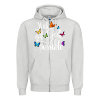 Dove Grey With God All Things Are Possible  Religious Butterfly Art Zipper Hoodie - InspiraDesign