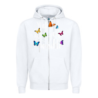 White With God All Things Are Possible  Religious Butterfly Art Zipper Hoodie - InspiraDesign