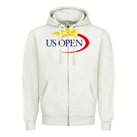 Oatmeal Heather us open tennis Zipper Hoodie - InspiraDesign