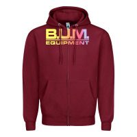 Burgundy vintage bum equipment 02 Zipper Hoodie - InspiraDesign