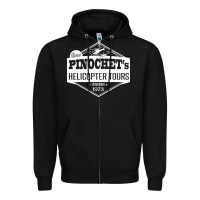 Black Pinochet Helicopter Tours Zipper Hoodie - InspiraDesign