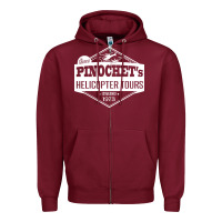 Burgundy Pinochet Helicopter Tours Zipper Hoodie - InspiraDesign