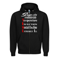 Black Sepsis Awareness  Know Sepsis Signs  Sepsis Surviv Zipper Hoodie - InspiraDesign