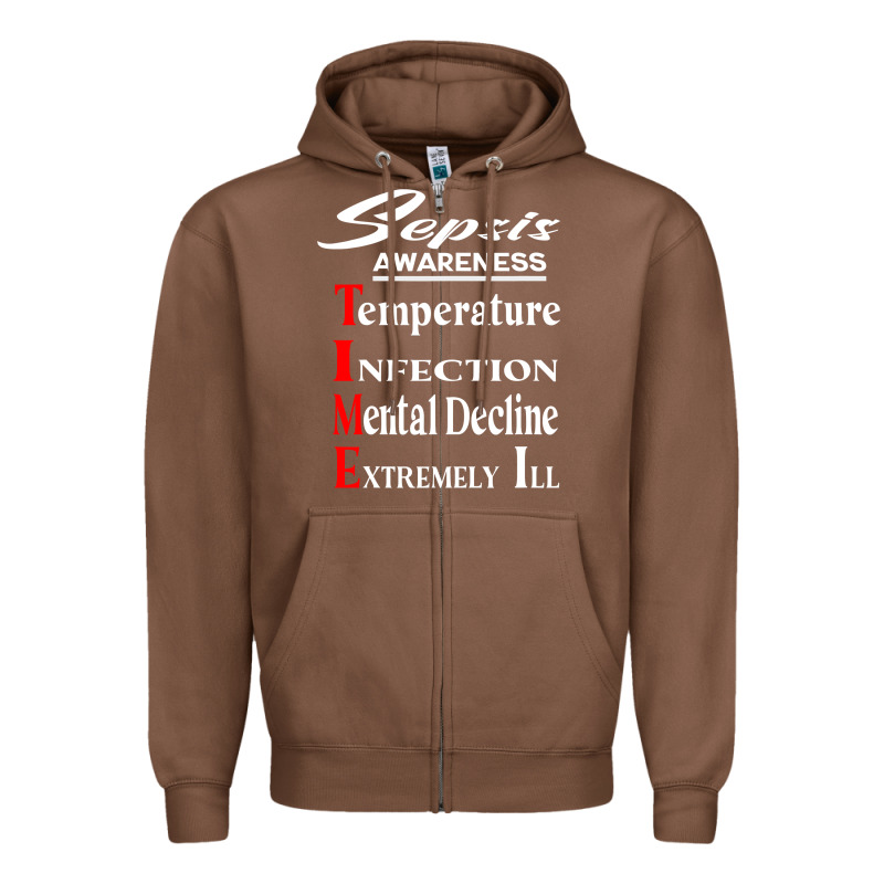 Sepsis Awareness  Know Sepsis Signs  Sepsis Surviv Zipper Hoodie by InspiraDesign | Teevron