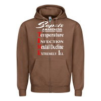 Chestnut Sepsis Awareness  Know Sepsis Signs  Sepsis Surviv Zipper Hoodie - InspiraDesign