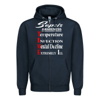 Navy Sepsis Awareness  Know Sepsis Signs  Sepsis Surviv Zipper Hoodie - InspiraDesign