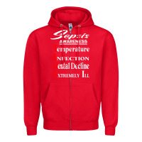 Red Sepsis Awareness  Know Sepsis Signs  Sepsis Surviv Zipper Hoodie - InspiraDesign