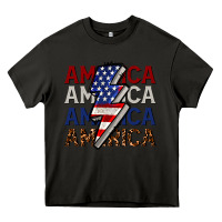 Asphalt America with lightning bold Heavy Core Tee - CowGirlArtShop