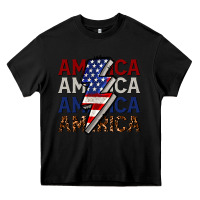 Black America with lightning bold Heavy Core Tee - CowGirlArtShop