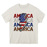 Cream America with lightning bold Heavy Core Tee - CowGirlArtShop