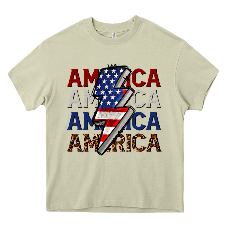 America With Lightning Bold Heavy Core Tee by CowGirlArtShop | Teevron