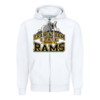 White framingham state Zipper Hoodie - InspiraDesign