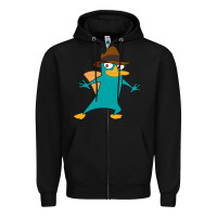Black Perry The Platypus Zipper Hoodie - InspiraDesign
