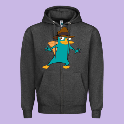 Perry The Platypus Zipper Hoodie Designed By Inspiradesign