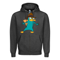 Charcoal Heather Perry The Platypus Zipper Hoodie - InspiraDesign