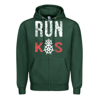 Sports Green RUN k8s Zipper Hoodie - InspiraDesign