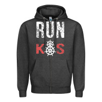 Charcoal Heather RUN k8s Zipper Hoodie - InspiraDesign