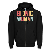 Black bionic woman injury accident broken hip leg arm surgery t shirt Zipper Hoodie - InspiraDesign