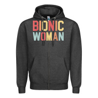 Charcoal Heather bionic woman injury accident broken hip leg arm surgery t shirt Zipper Hoodie - InspiraDesign