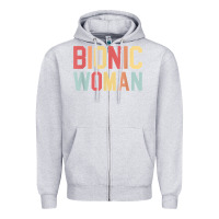 Heather Grey bionic woman injury accident broken hip leg arm surgery t shirt Zipper Hoodie - InspiraDesign