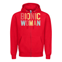 Red bionic woman injury accident broken hip leg arm surgery t shirt Zipper Hoodie - InspiraDesign