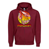 Burgundy Propagandhi Merch Essential Zipper Hoodie - InspiraDesign