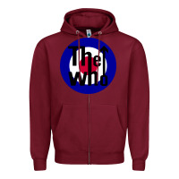 Burgundy rock and roll Zipper Hoodie - InspiraDesign
