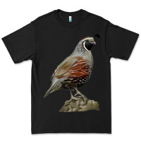 Black California Quail Bird Premium Tee - RanaPortraitStore