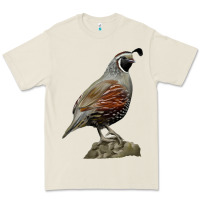Bone California Quail Bird Premium Tee - RanaPortraitStore
