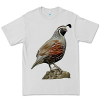 Dove Grey California Quail Bird Premium Tee - RanaPortraitStore