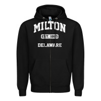 Black milton delaware de vintage state athletic style t shirt Zipper Hoodie - InspiraDesign