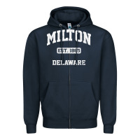 Navy milton delaware de vintage state athletic style t shirt Zipper Hoodie - InspiraDesign