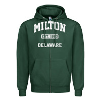 Sports Green milton delaware de vintage state athletic style t shirt Zipper Hoodie - InspiraDesign