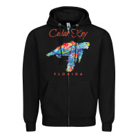 Black Cedar Key Florida Watercolor Sea Turtle Sweatshirt Zipper Hoodie - InspiraDesign