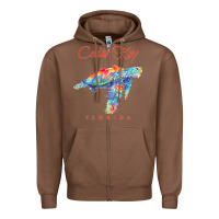 Chestnut Cedar Key Florida Watercolor Sea Turtle Sweatshirt Zipper Hoodie - InspiraDesign