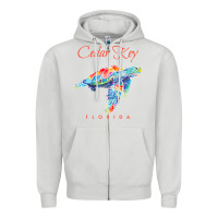 Dove Grey Cedar Key Florida Watercolor Sea Turtle Sweatshirt Zipper Hoodie - InspiraDesign