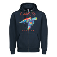 Cedar Key Florida Watercolor Sea Turtle Sweatshirt Zipper Hoodie | Teevron