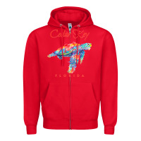 Red Cedar Key Florida Watercolor Sea Turtle Sweatshirt Zipper Hoodie - InspiraDesign
