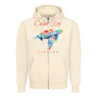 Sandshell Cedar Key Florida Watercolor Sea Turtle Sweatshirt Zipper Hoodie - InspiraDesign