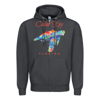 Smoke Cedar Key Florida Watercolor Sea Turtle Sweatshirt Zipper Hoodie - InspiraDesign