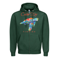 Sports Green Cedar Key Florida Watercolor Sea Turtle Sweatshirt Zipper Hoodie - InspiraDesign