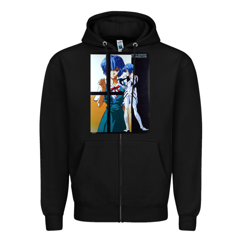 Neon Genesis Evangelion Rei Ayanami Zipper Hoodie by InspiraDesign | Teevron