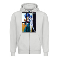 Dove Grey Neon Genesis Evangelion Rei Ayanami Zipper Hoodie - InspiraDesign